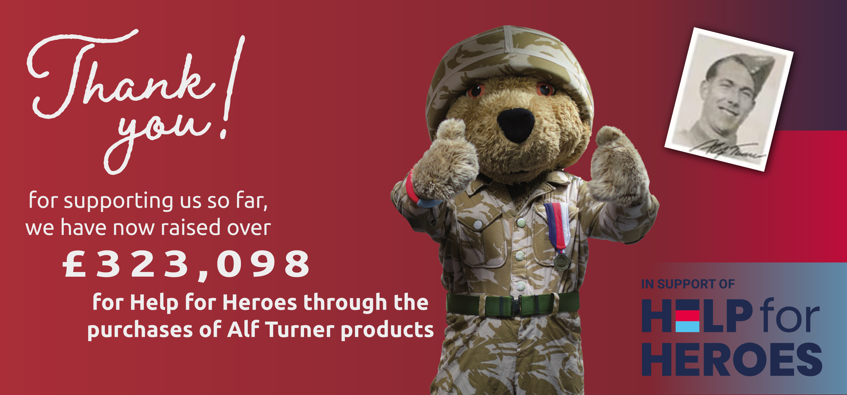 Help for Heroes new total raised banner